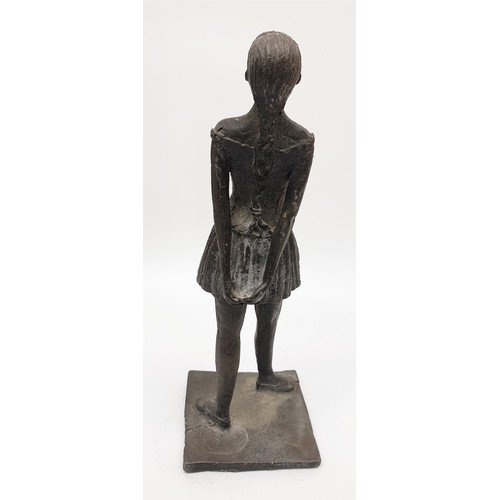 223 - A cast lead figure of a Degas style ballerina height 24.5cm. UK shipping £14.