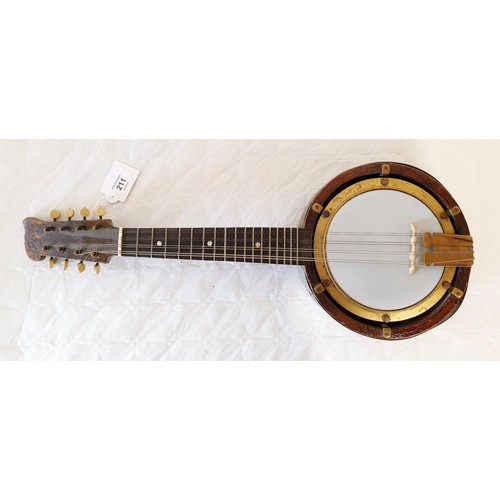 211 - A vintage banjo. No shipping. Arrange collection or your own packer and shipper, please. Electricals... 