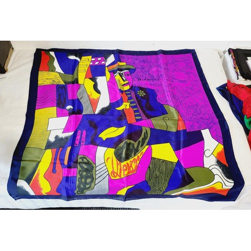 284 - Five Picasso silk scarves. UK shipping £14.