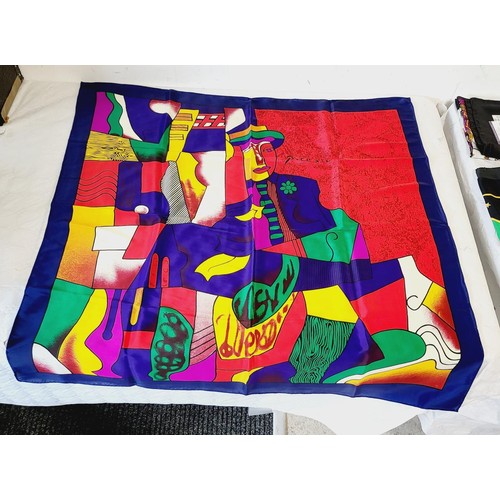 284 - Five Picasso silk scarves. UK shipping £14.