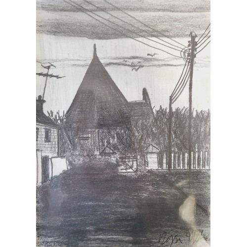 278 - Julian Dyson (1936-2003): Three charcoal studies of houses around the St Ives area, one signed, 17x2... 