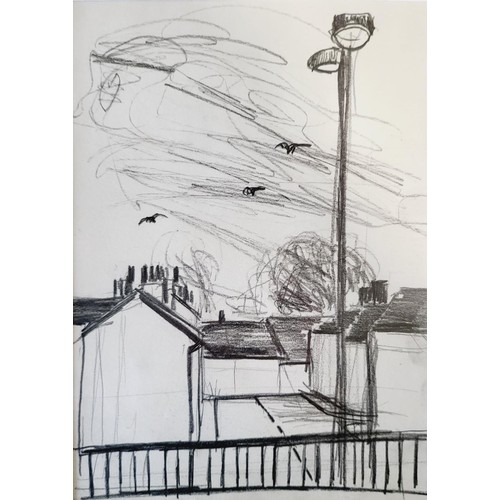 278 - Julian Dyson (1936-2003): Three charcoal studies of houses around the St Ives area, one signed, 17x2... 