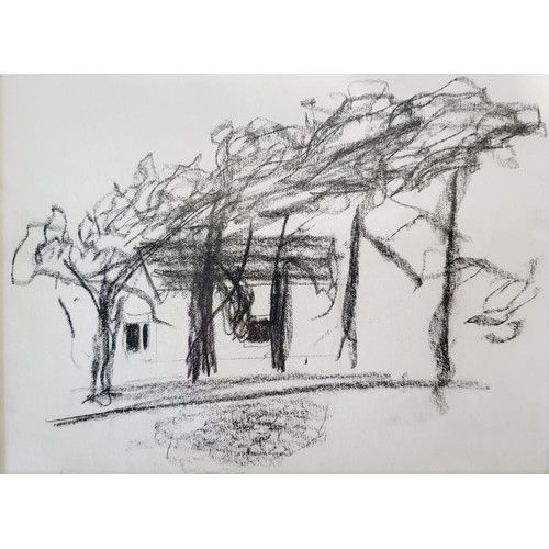 278 - Julian Dyson (1936-2003): Three charcoal studies of houses around the St Ives area, one signed, 17x2... 