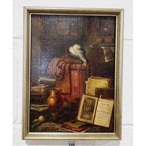 246 - An antique oil on panel painting 