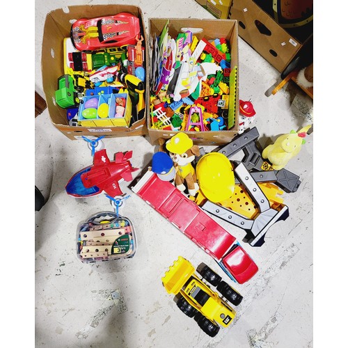 196 - Two boxes of toys including Paw Patrol. No shipping. Arrange collection or your own packer and shipp... 