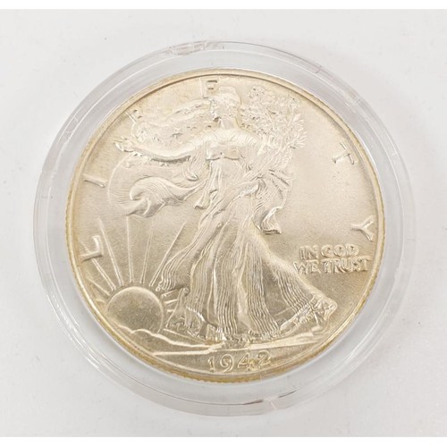 30 - Westminster Collection: a USA Walking Liberty silver half dollar coin, 1942. UK shipping £14.