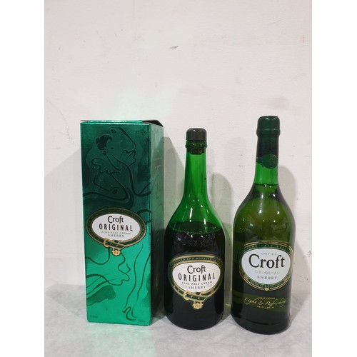 11 - A 750ml bottles of Croft Original Sherry, and a  Croft fine pale cream sherry (opened). No shipping.... 