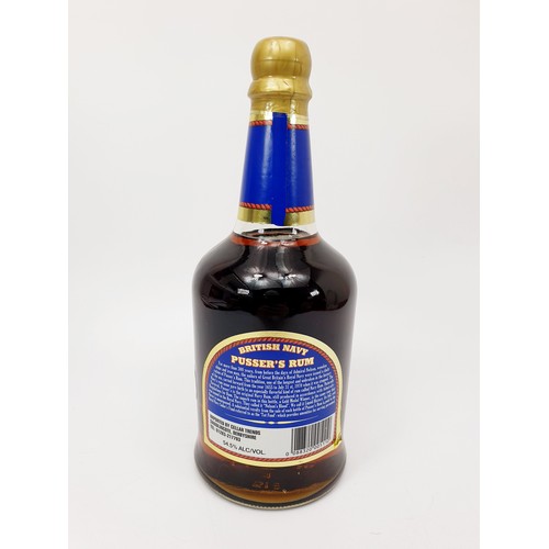 26 - A 70cl bottle of British Navy blue label Pusser's Rum. No Shipping.  Arrange collection or your own ... 