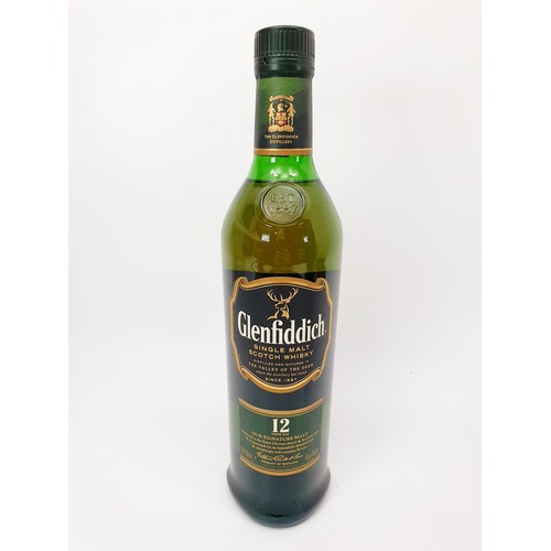 32 - A 70cl bottle of Glenfiddich 12 year old single malt whisky in presentation box. No Shipping.  Arran... 