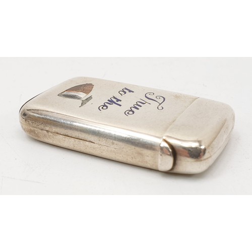 53 - A Victorian hallmarked silver and enamel vesta case, length 5cm, weight 29g, London 1887. UK shippin... 