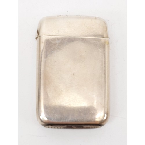 53 - A Victorian hallmarked silver and enamel vesta case, length 5cm, weight 29g, London 1887. UK shippin... 