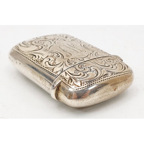 54 - Two hallmarked silver vesta cases, the longest 4.5cm, total weight 34cm, Birmingham 1884 and 90. UK ... 