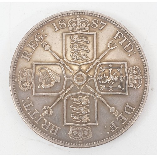 68 - An 1887 double florin. UK shipping £14.