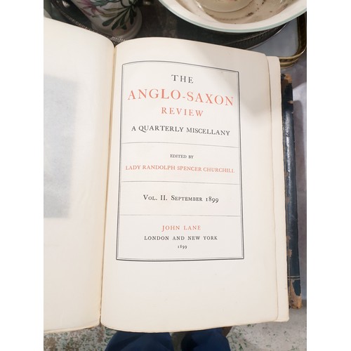 95 - An antique leather bound copy of Bunyan's Works, A/F together with The Anglo-Saxon Review September ... 