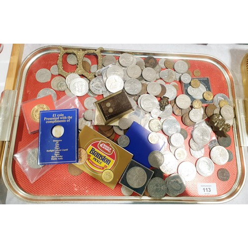 113 - British coinage and commemorative crowns. UK shipping £14.