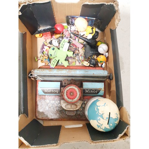 138 - A box of toys and assorted. No shipping. Arrange your own packer and shipper please. Electricals are... 