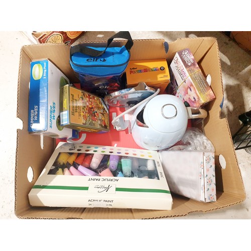 142 - A box of assorted including a Smeg kettle. No shipping. Arrange your own packer and shipper please. ... 