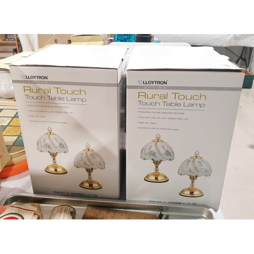 159 - A pair of new in box touch control table lamps. No shipping. Arrange your own packer and shipper ple... 