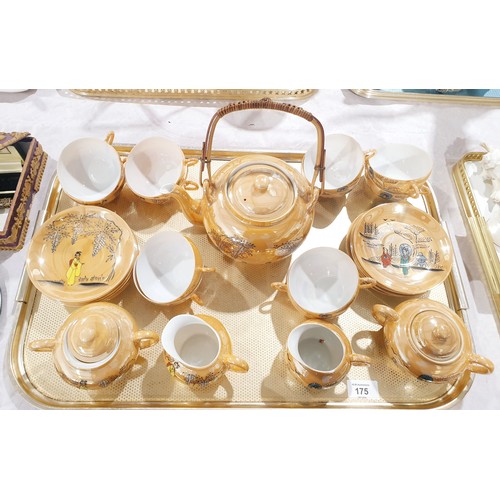 175 - An vintage Japanese lustre ware eggshell porcelain tea set by Fukagawa Seiji. No shipping. Arrange c... 