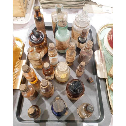 180 - A selection of antique and later chemist's bottles, the tallest 13.5cm. No shipping. Arrange collect... 