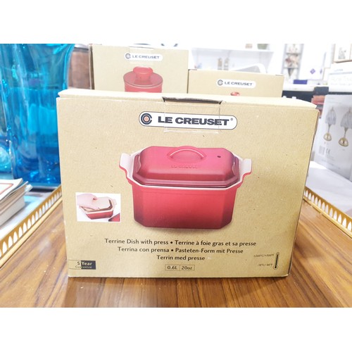 186 - A selection of new in box Le Creuset cookware. No shipping. Arrange collection or your own packer an... 