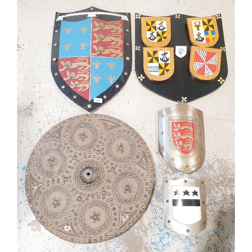 210 - A selection of shields, the longest 54.5cm. No shipping. Arrange collection or your own packer and s... 