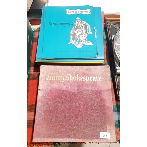 212 - Boxed sets of Living Shakespeare plays recorded on vinyl LPs. UK shipping £14.