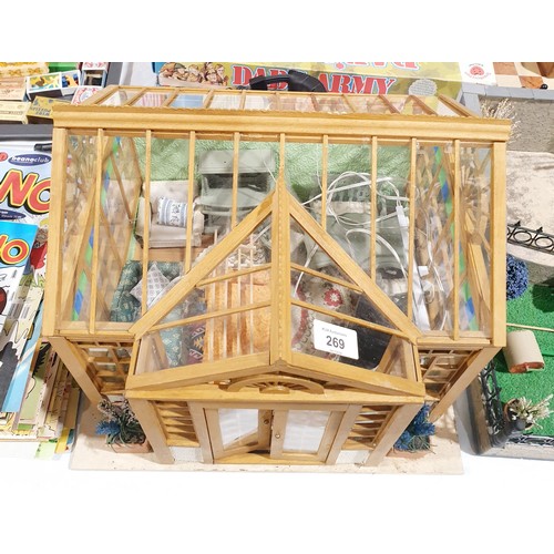 269 - A model conservatory diorama, height 33.5cm. No shipping. Arrange collection or your own packer and ... 