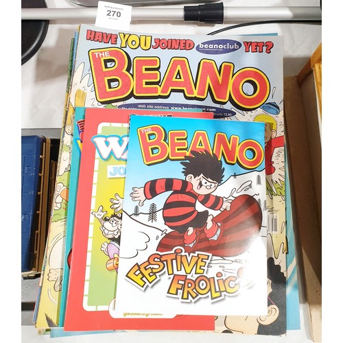 270 - A selection of The Beano comic. UK shipping £14.