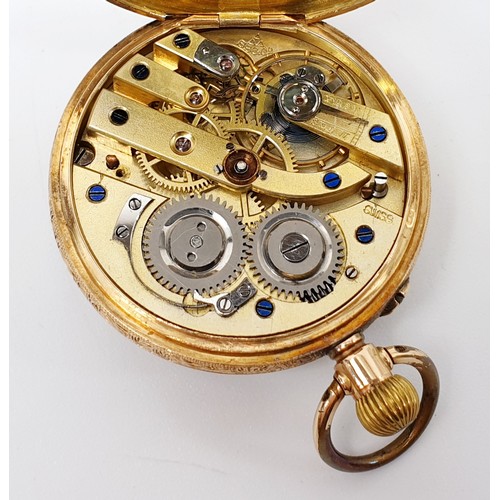 7 - A continental 14ct gold cased ladies fob watch retailed by Bramwell & Sons, Preston, A/F, diameter 3... 