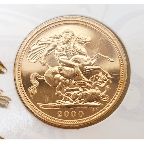 13 - A Year 2000 sovereign. UK shipping £14.