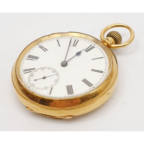 10 - An antique hallmarked 18ct gold cased pocket watch, A/F, with a dedication inscription to Mr W. Swin... 