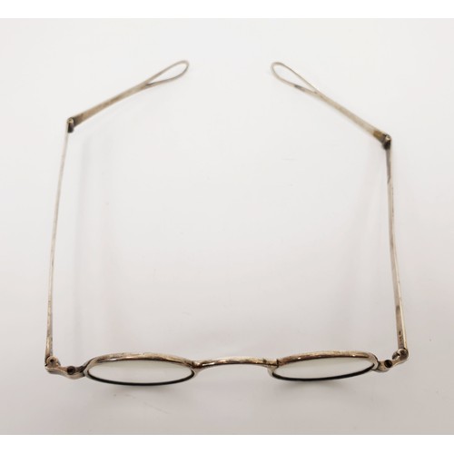 29 - A pair of Georgian hallmarked silver wig spectacles, gross weight 30g, London 1796. UK shipping £14.