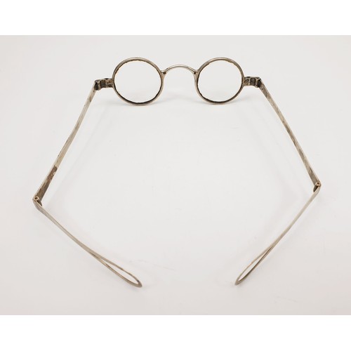 29 - A pair of Georgian hallmarked silver wig spectacles, gross weight 30g, London 1796. UK shipping £14.