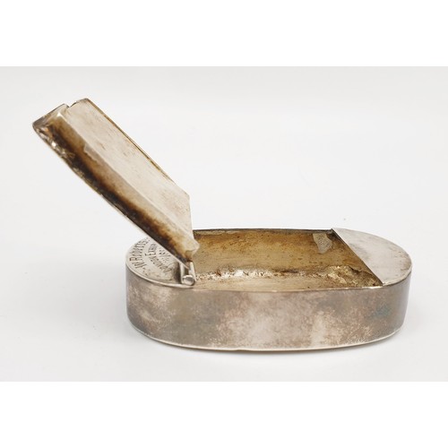 36 - A silver plated combination snuff or tobacco box, length 8cm. UK shipping £14.