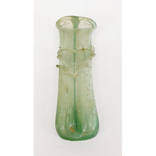 45 - Antiquities: a Roman glass double unguentarium bottle, height 10.5cm. No shipping. Arrange collectio... 