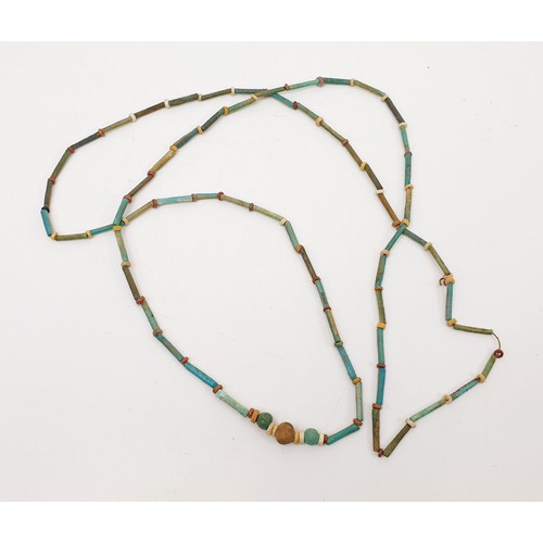 47 - A restrung ancient Egyptian faience bead necklace. UK shipping £14.