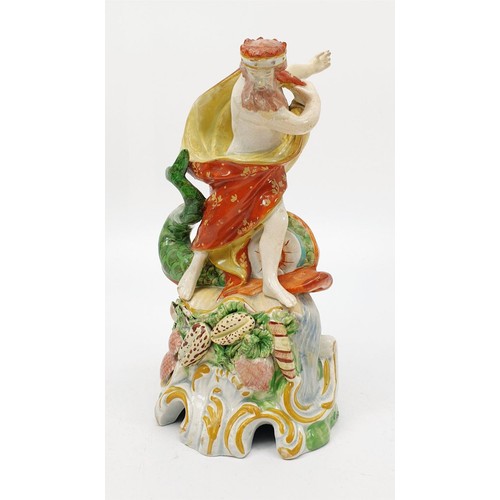 73 - A 19th century Staffordshire pearlware figure of Neptune, height 18cm. No shipping. Arrange collecti... 