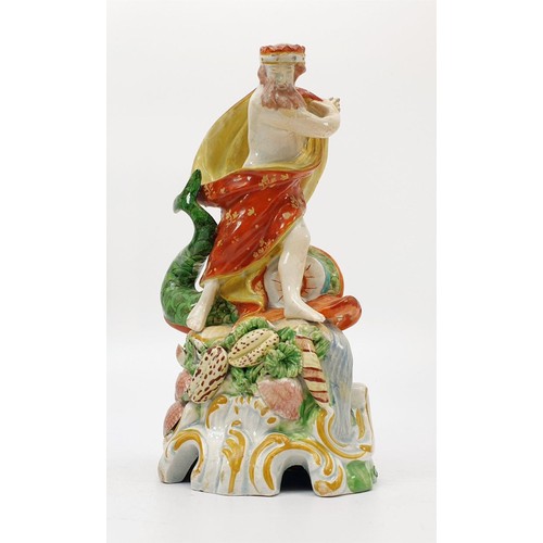 73 - A 19th century Staffordshire pearlware figure of Neptune, height 18cm. No shipping. Arrange collecti... 