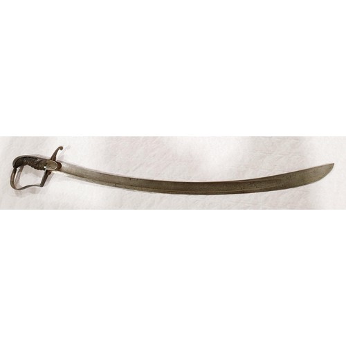 100 - A British 1796 pattern light cavalry trooper's sword, blade length 81cm, overall length 94.5cm. No s... 