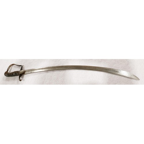 100 - A British 1796 pattern light cavalry trooper's sword, blade length 81cm, overall length 94.5cm. No s... 