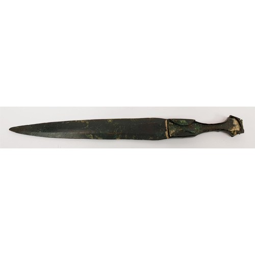 103 - Antiquities: A Persian bronze dagger, cast as one piece, length 33cm. No shipping. Arrange collectio... 