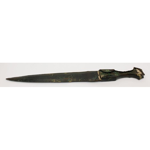 103 - Antiquities: A Persian bronze dagger, cast as one piece, length 33cm. No shipping. Arrange collectio... 