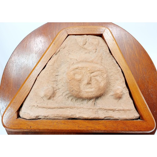 108 - Antiquities: a Roman antefix (special roof tile). This tile was the gable end of the row of ridge ti... 