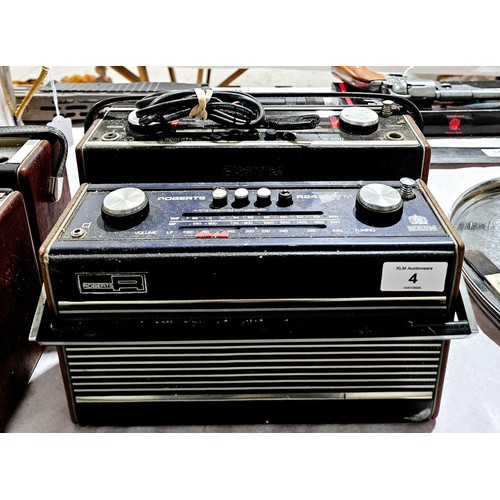 4 - A vintage Roberts R600 radio and a vintage Roberts R24 radio. UK shipping £14.