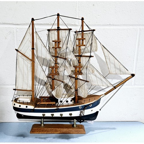 14 - A wooden model of a ship, Henryk Rutkowski, height 42cm. No shipping. Arrange collection or your own... 