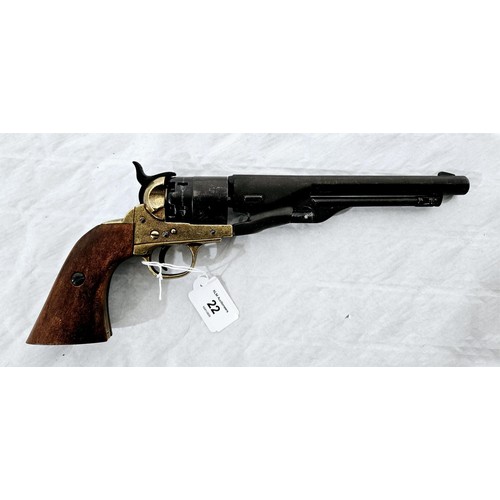 22 - A Denix inert replica of a Colt 1860 Army revolver. No shipping. Arrange collection or your own pack... 