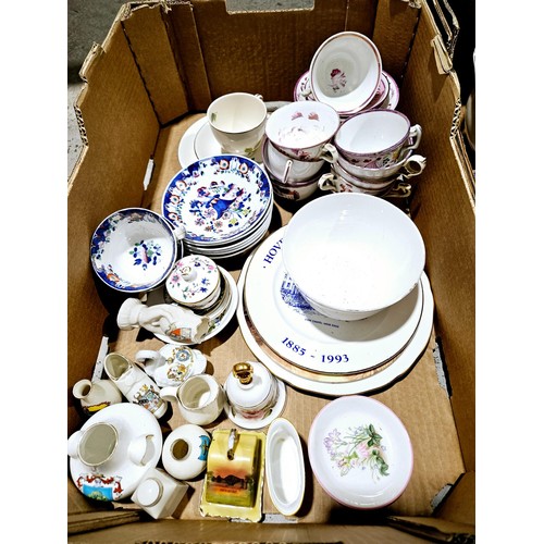 36 - Two boxes of ceramics including Sunderland lustre ware. No shipping. Arrange collection or your own ... 