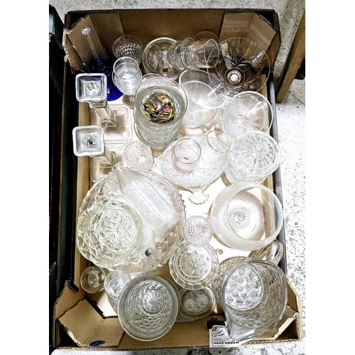 41 - Two boxes of glass, metal ware and assorted. No shipping. Arrange collection or your own packer and ... 