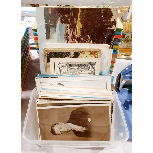 51 - A selection of vintage and later postcards and photographs. UK shipping £14.